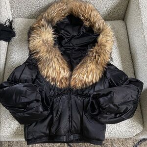 Silver Fox Bomber Jacket, black, size S